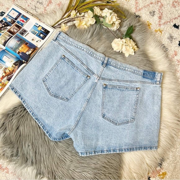 NEW Abercrombie The Mom High Rise Curve Love Plus Women’s Denim Shorts Sz 22 - Picture 6 of 8